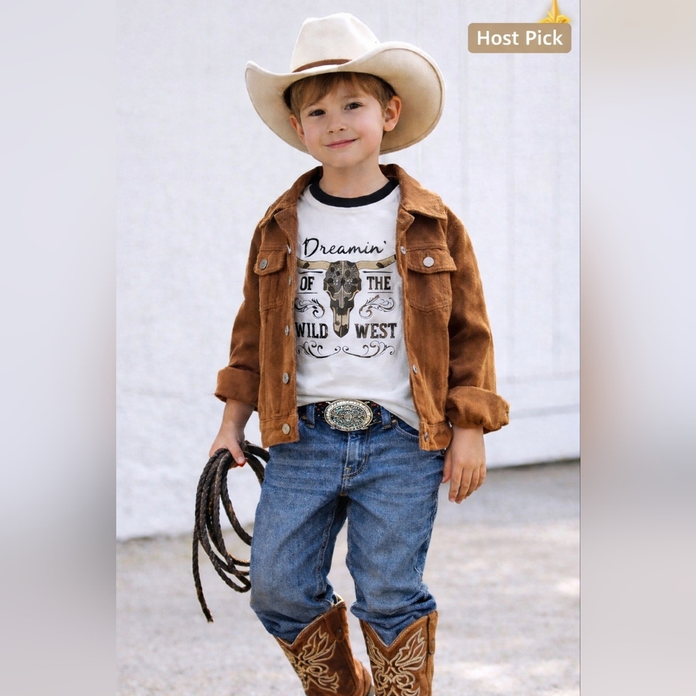 Boys or Kids Graphic Long Sleeve Little Boys Western Graphic Shirt NWT Wild West